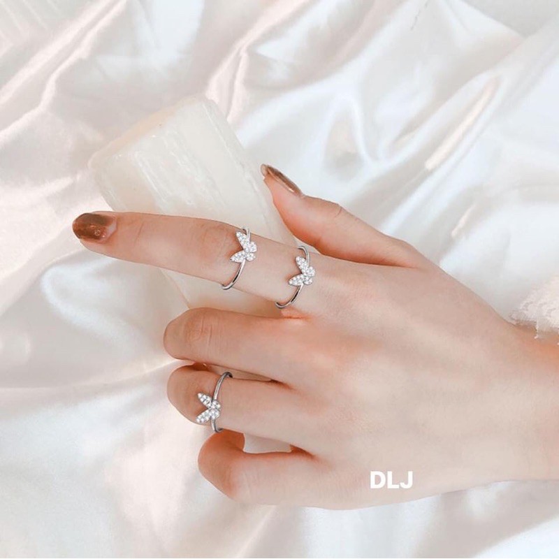 Nhẫn bạc nữ bibi silver găn đa có thể điều chỉnh được sz tay