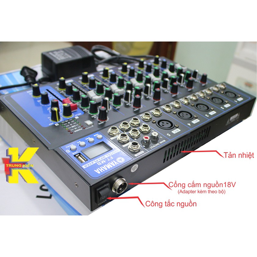 MIXER  F7 USB PHIÊN BẢN MỚI BLUETOOTH, KARAOKE GIA ĐÌNH, GHI ÂM, LIVESTREAM...