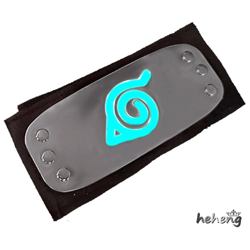 Băng Đô Hóa Trang Ninja Với Logo Làng Lá Mạ Kim Loại Dạ Quang