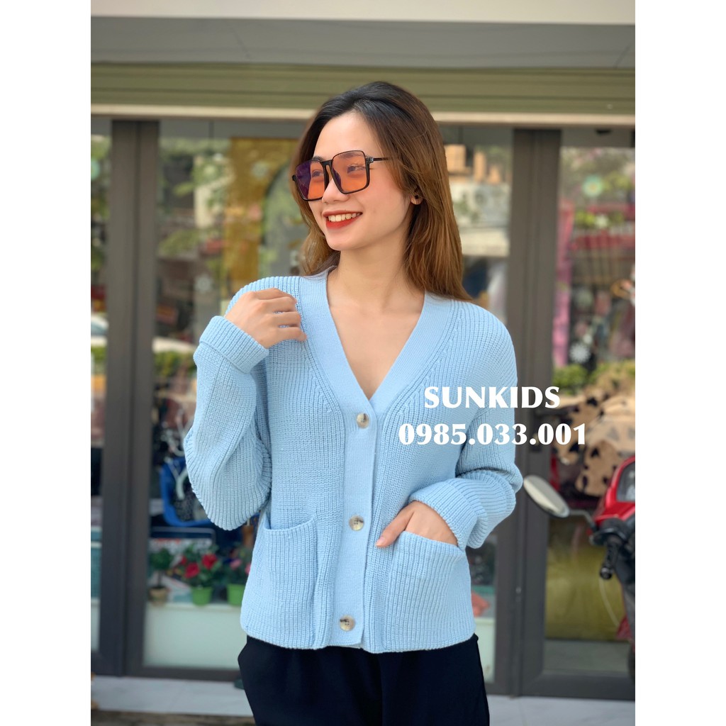 Áo len cardigan xanh mint