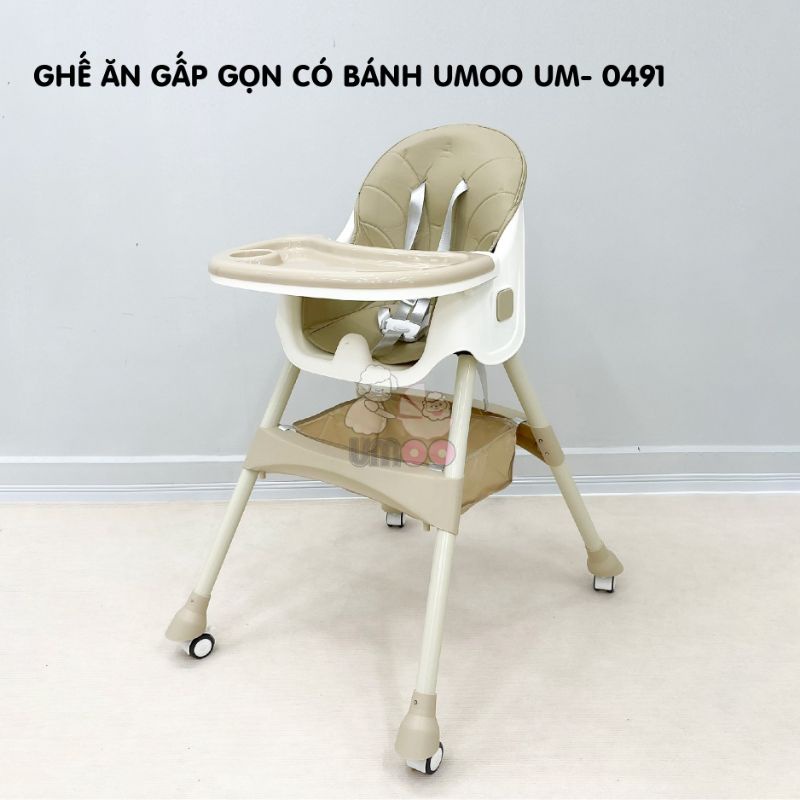 GHẾ ĂN DẶM UMOO (có bánh xe, chỉnh cao thấp)