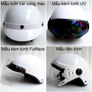 MŨ BẢO HIỂM NỮA ĐẦU THỜI TRANG - LINH KIỆN CAO CẤP - MÀU TRẮNG