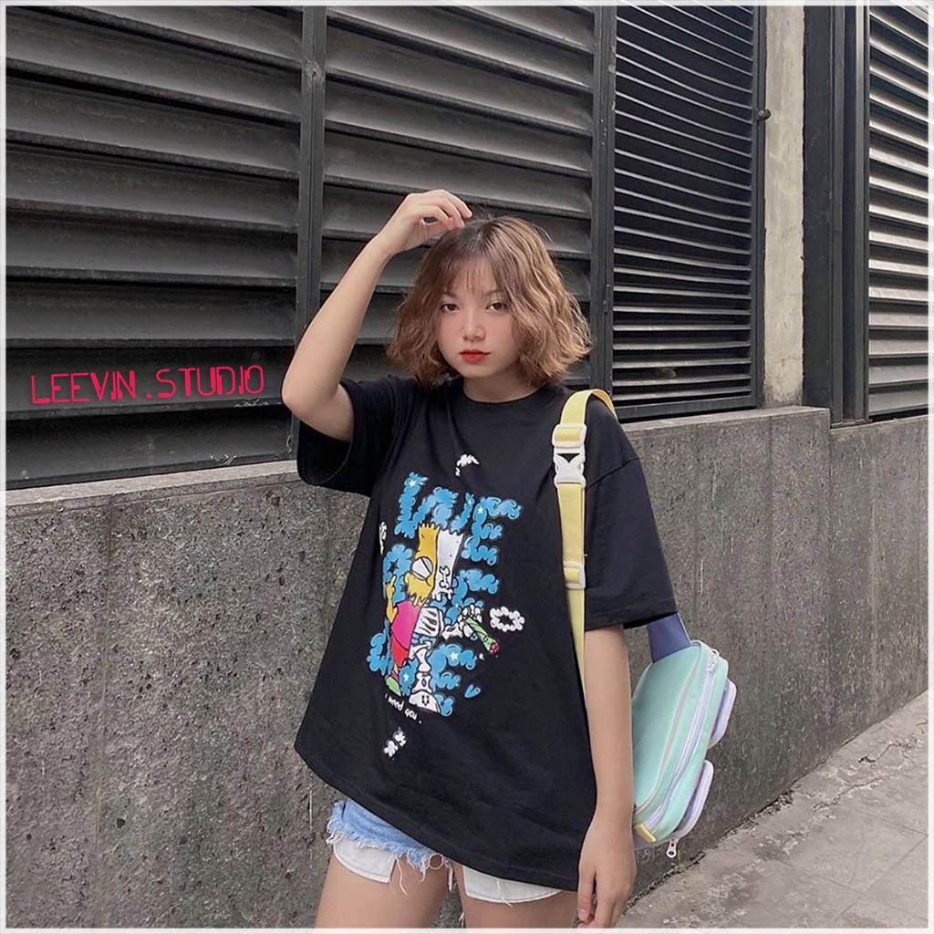 Áo thun form rộng Unisex Hey You Simpson x Jason We are one (Kèm hình chụp + Video) [TE-HY01] Leevin Store giảm giá