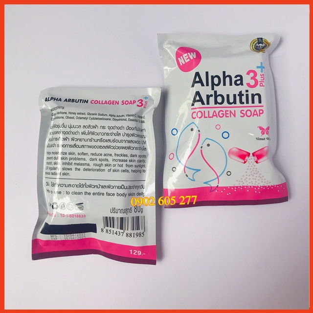 [Hàng chính hãng] Xà Phòng 2x Alpha 3 Plus Arbutin Collagen Plus Whitening Thái Lan 80g