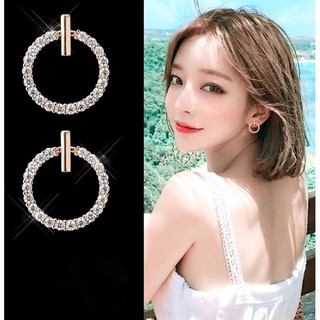 Bông tai - Khuyên tai hình tròn nhỏ đính đá zircon phBông tai - Khuyên taong cách Hàn Quốc cho bạn gái nhẹ nhàng nữ tính