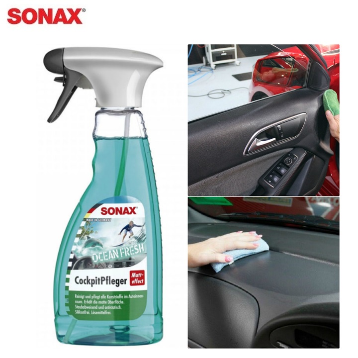 Chai xịt bảo dưỡng nhựa trong xe ô tô Sonax 364241 Cockpit Spray 500ml