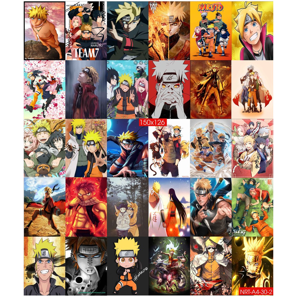 Combo Set 50 tờ Decal dán tường Hoạt Hình NARUTO