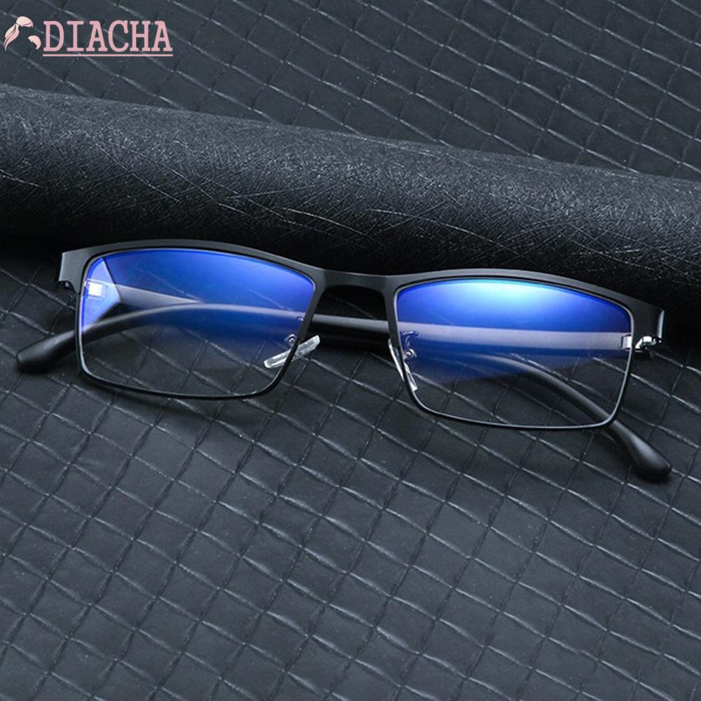 DIACHA Vintage Business Eyeglasses Classic Prescription Glasses Eye Glasses Frames Flat Mirror for Men Fashion Square Vision Care Eyewear Anti...