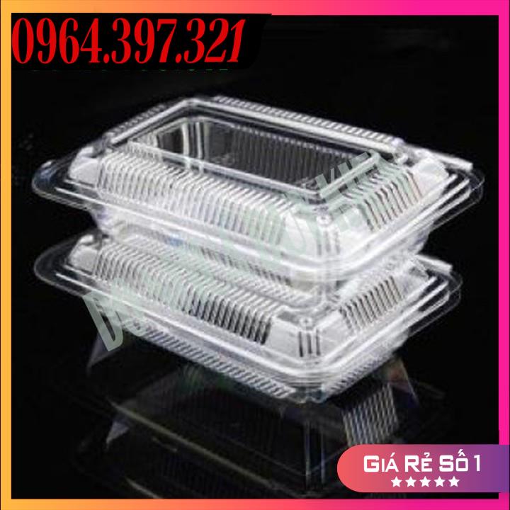 Sỉ Lốc 50 Hộp Nhựa PET C55 Định Hình Trong ( Đựng 500Gr)  Bánh Su Kem - Bánh Nếp - Bánh Bông Lan - Bánh Ngọt