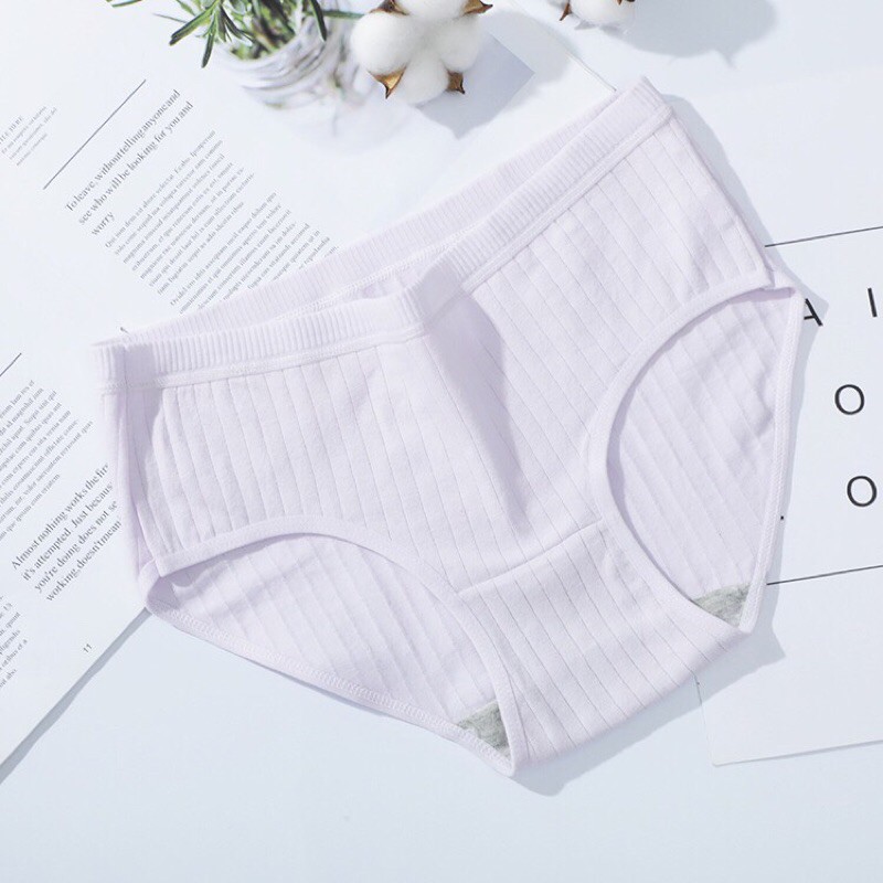 Quần Lót Nữ Cotton Tăm Gân Sọc Bản To Xuất Nhật