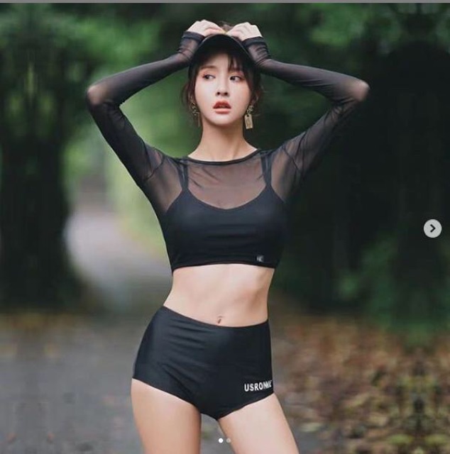 Bộ bơi bikini tay dài phối ren quyến rũ