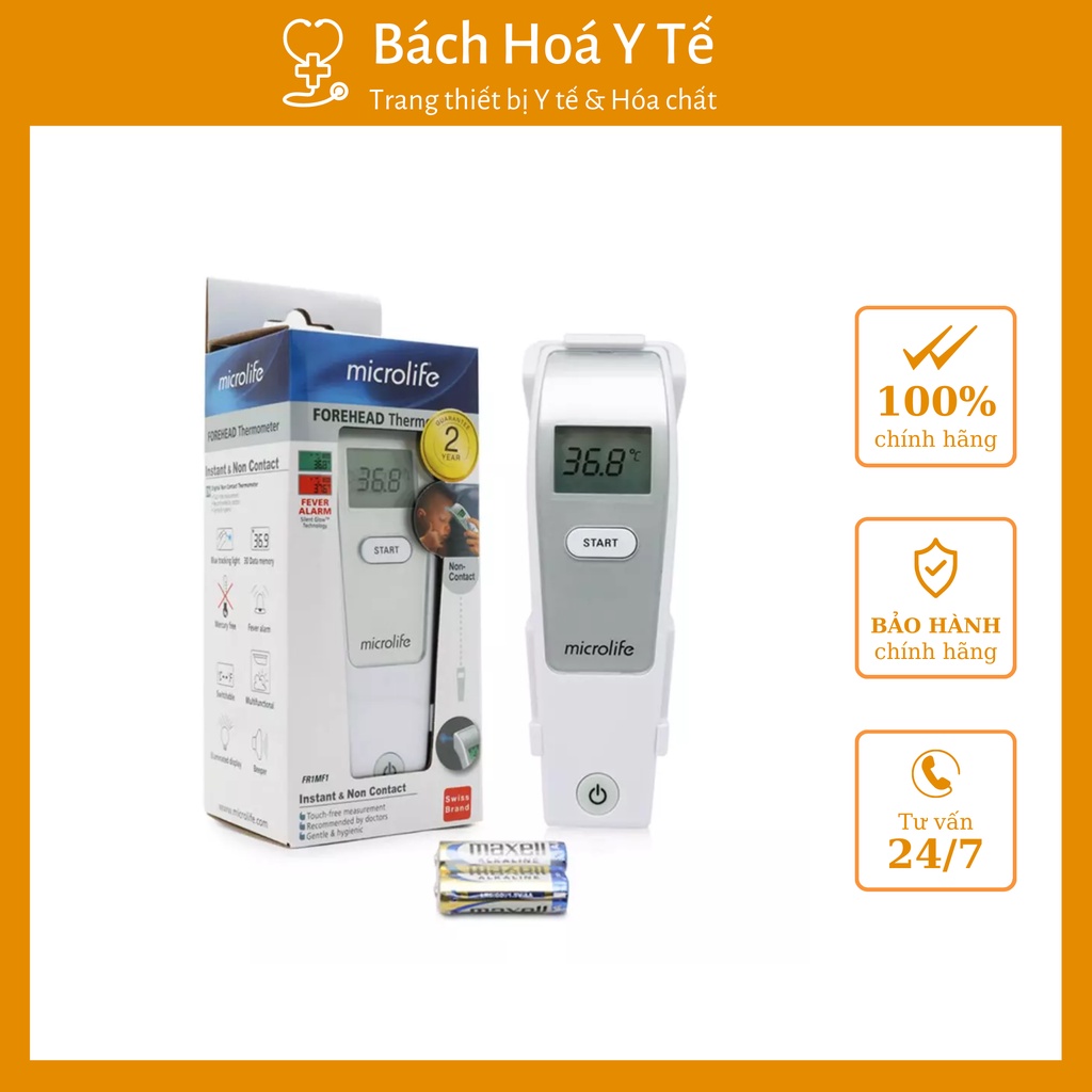 Nhiệt kế hồng ngoại đo trán Microlife FR1MF1 Chính hãng bảo hành 24 tháng.