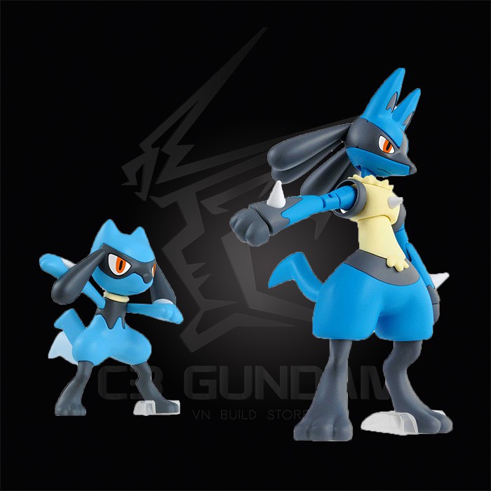 [CÓ SẴN] MÔ HÌNH GUNDAM BANDAI POKEMON PLAMO 44 RIOLU &amp; LUCARIO