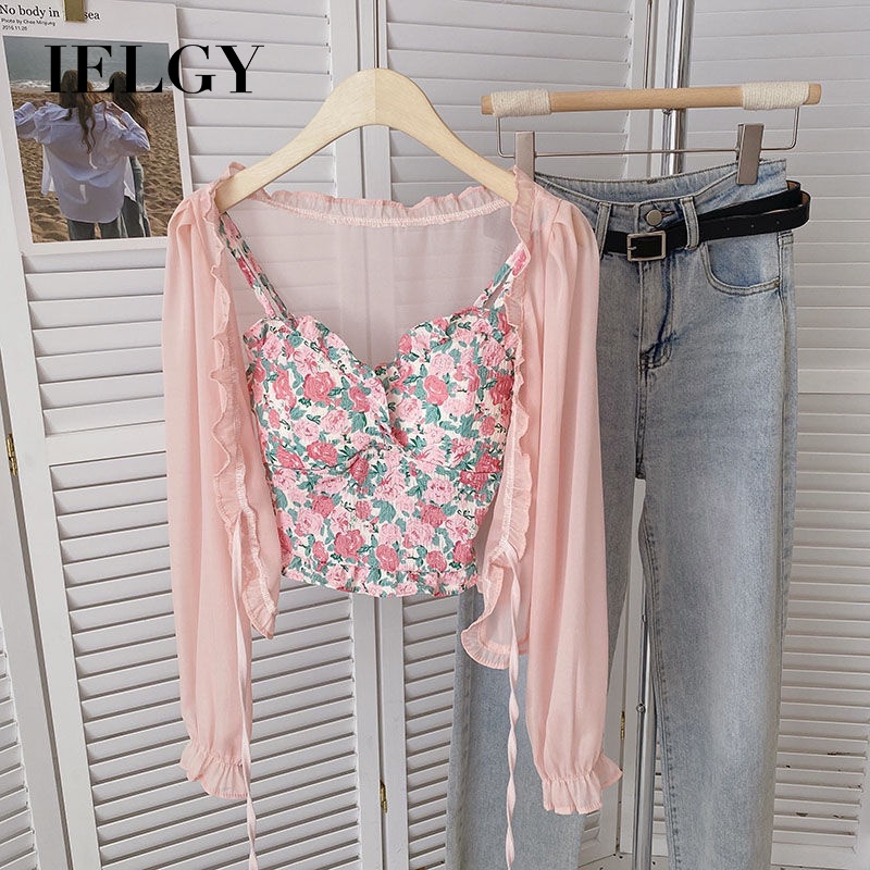 Áo khoác cardigan IELGY chiffon tay dài che nắng phong cách Hàn Quốc thời trang mùa hè mới cho nữ