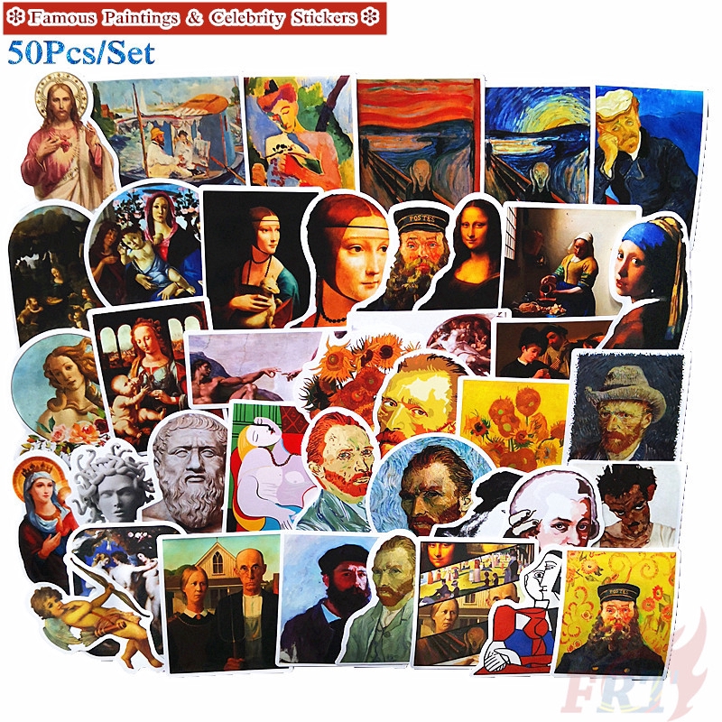 ❉ Famous Paintings &amp; Celebrity Series 01 Stickers ❉ 50Pcs/Set DIY Fashion Decals Doodle Stickers