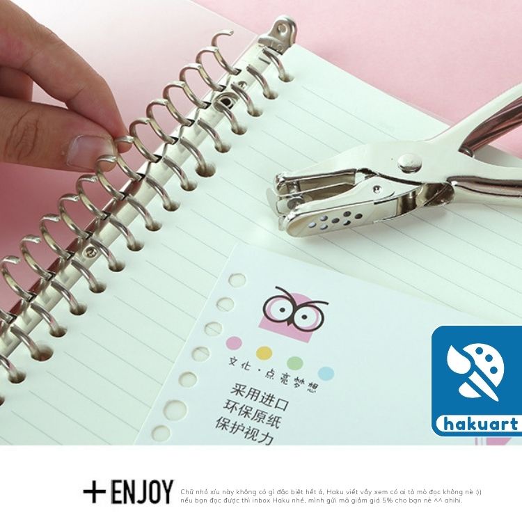 Kềm Bấm Lỗ Sổ Còng, Lò Xo, Planner, Bullet Journal Bằng Thép Không Gỉ - Họa Cụ Hakuart