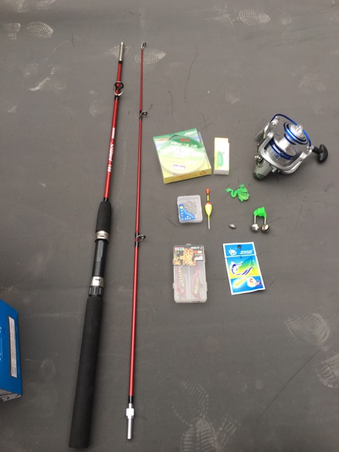 Combo cần câu cá 2 khúc 1.8m  + máy 4000 + phụ kiện đi kèm