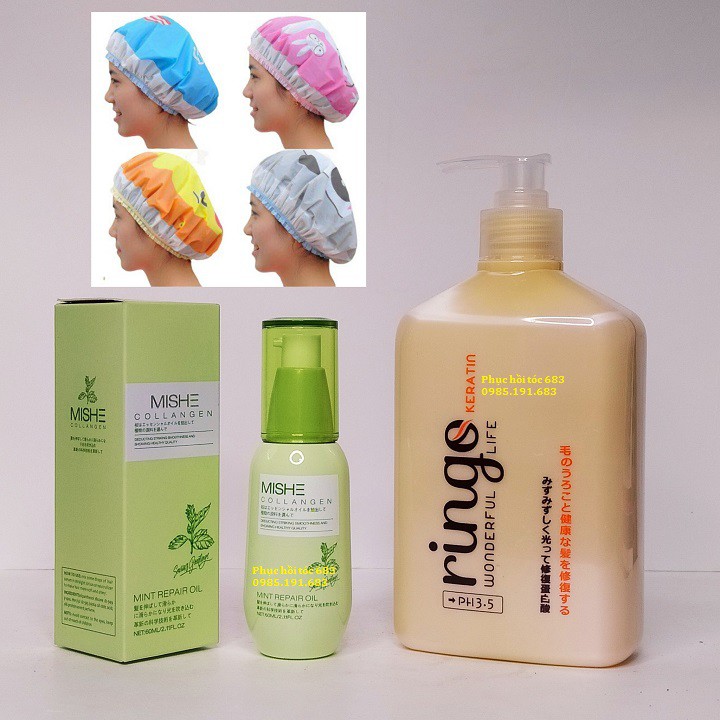 [Tặng Tinh Dầu Mishe+mũ ủ]Kem ủ tóc Ringo keratin siêu phục hồi tóc nát 550ml | BigBuy360 - bigbuy360.vn