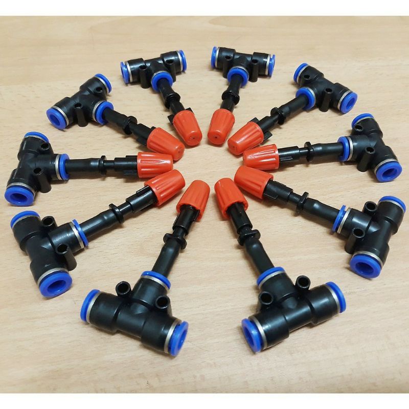 Combo 10 béc cam dùng ống 8mm  phun sương, tưới cây, tưới lan