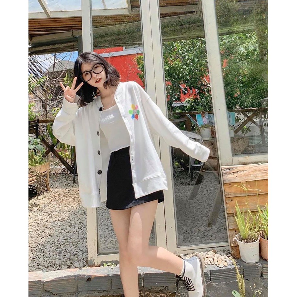 Áo khoác cardigan YAYSHOP phông unisex nam nữ Hàn Quốc chất nỉ mềm mịn in HOA maison de fionix (freesize dưới 65Kg)
