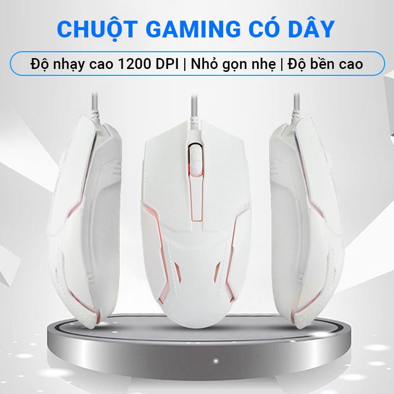 Chuột máy tính gaming có dây cảm biến quang nhanh nhạy chính xác, chuyên dành cho chơi game, làm việc văn phòng đều được