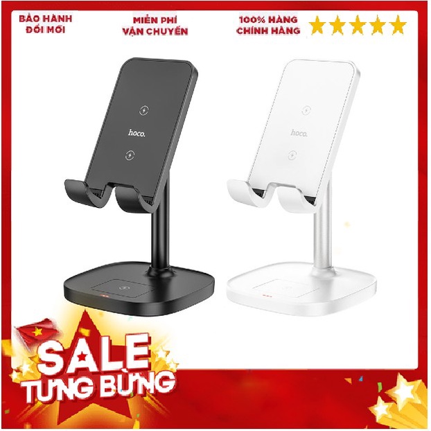 Giá đỡ đa năng 2 trong 1 kiêm sạc không dây để bàn Hoco CW37 bảo hành hàng chính hãng