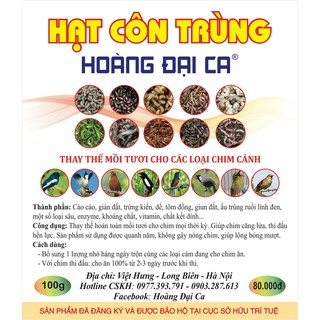 Hạt Côn Trùng Hoàng Đại Ca Combo 5,10 Gói 100g Hạt Côn Trùng Siêu Chất thấy thế mồi tươi
