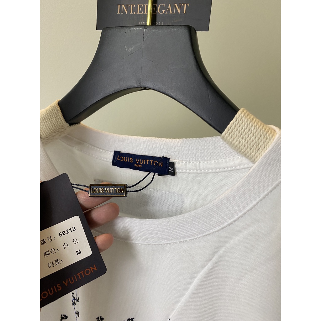 Áo thun LV Stitch Print bản cao cấp 2022 full tag mác, Áo tee Louis V form rộng oversize Nam nữ