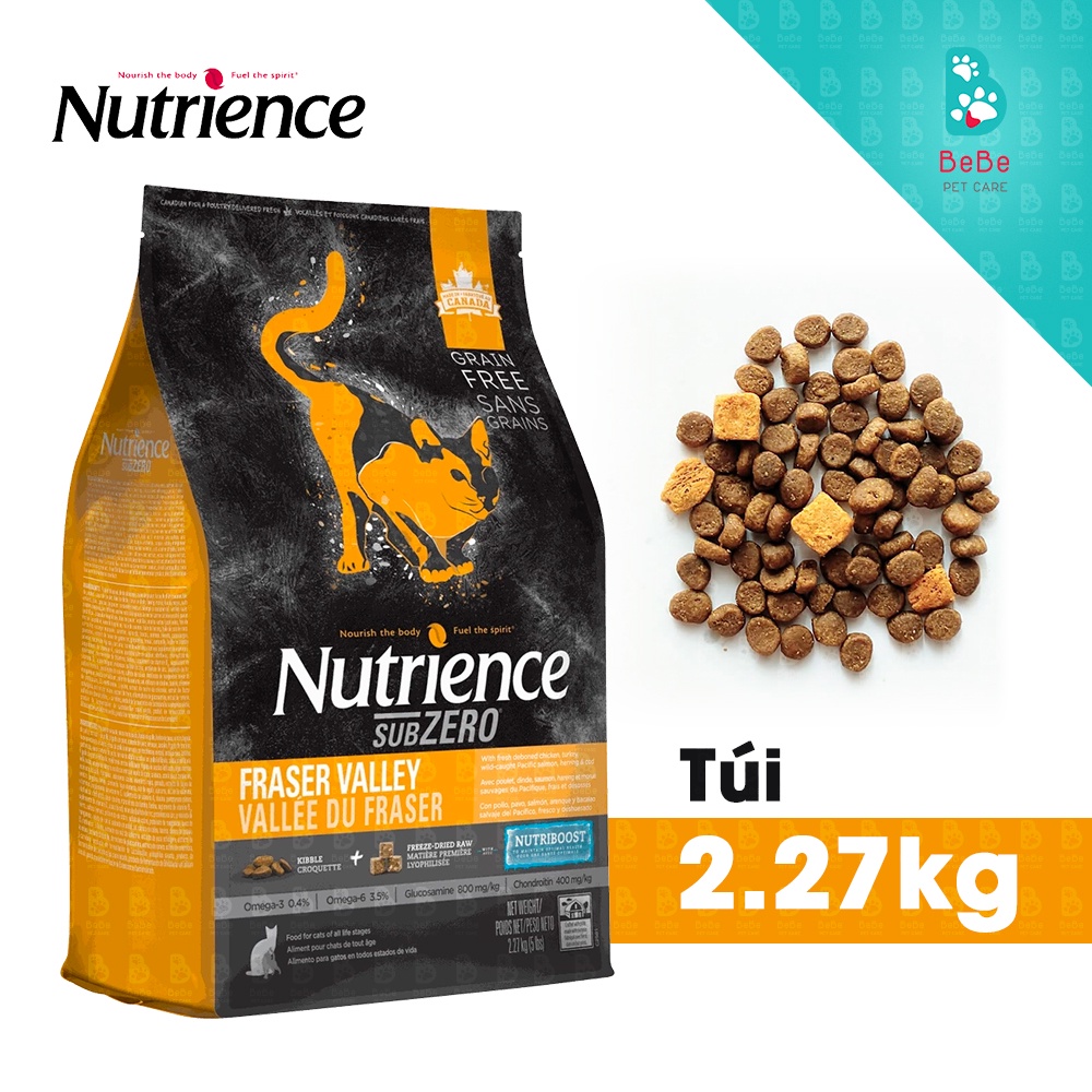 [2.27Kg] NUTRIENCE SubZero Fraser &amp; Valley Cho Mèo (Gà Tây, Cá Hồi, Cá Trích, Cá Tuyết &amp; Rau Củ Tự Nhiên)