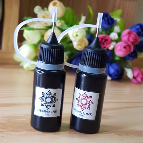 [ HOT NEW] Mực tạm thời HENNA INK đầu kim 10ml