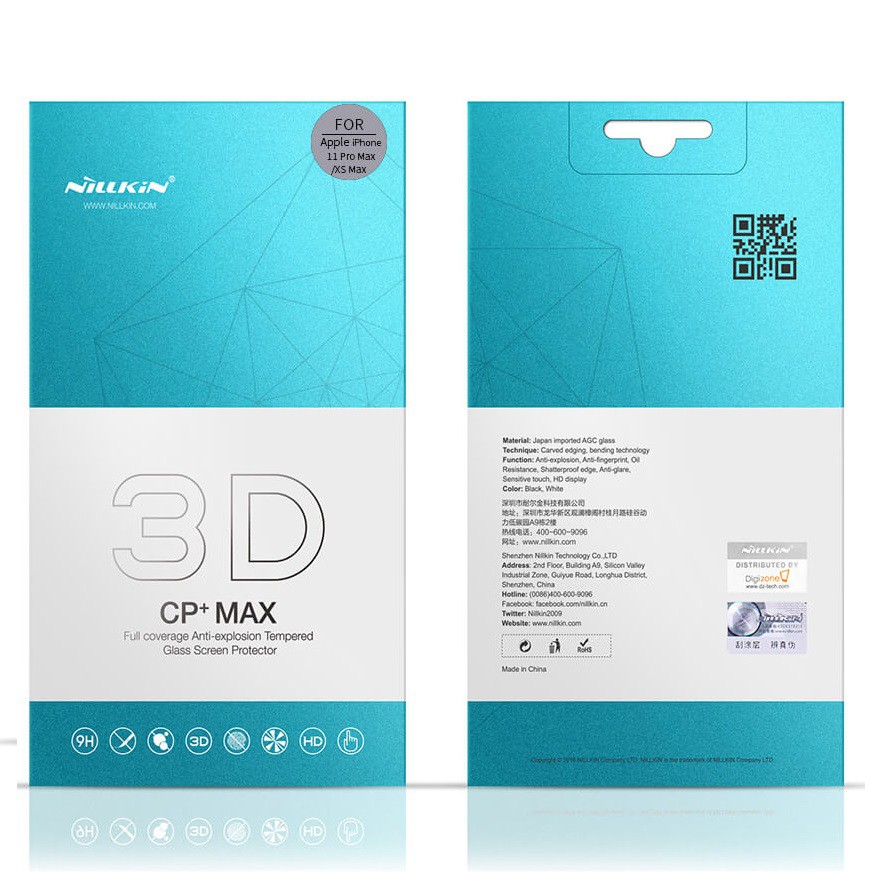Kính cường lực Nillkin 3D CP+ MAX full cho iPhone 11 Pro Max/iPhone 11 Pro/iPhone 11/iPhone Xs Max/iPhone Xr/iPhone X/Xs