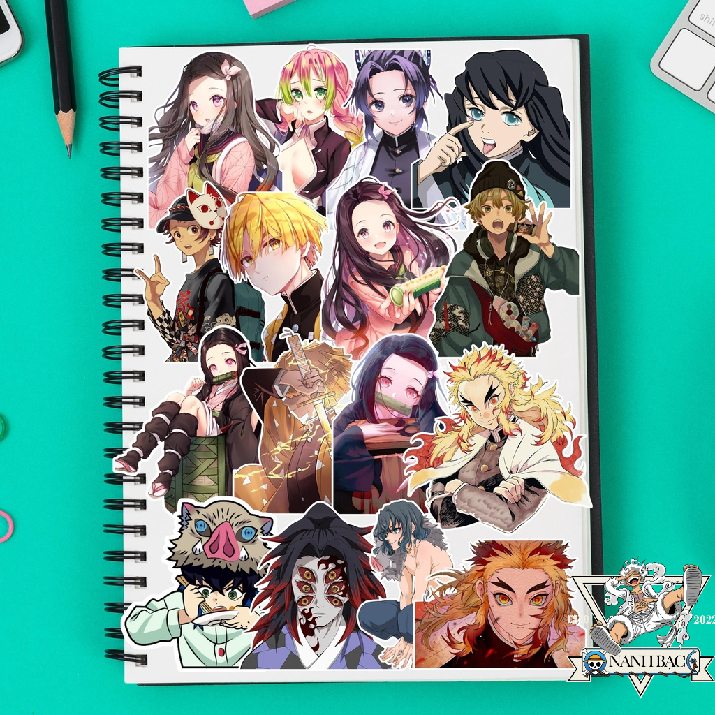 [Set 50 Cái] Sticker anime Kimetsu no Yaiba chống thấm nước,sticker sát quỷ đoàn,nhãn dán điện thoại,laptop - NB.001