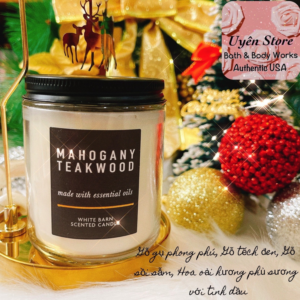 MAHOGANY TEAKWOOD - Nến 1 Bấc Bath &amp; Body Works Usa