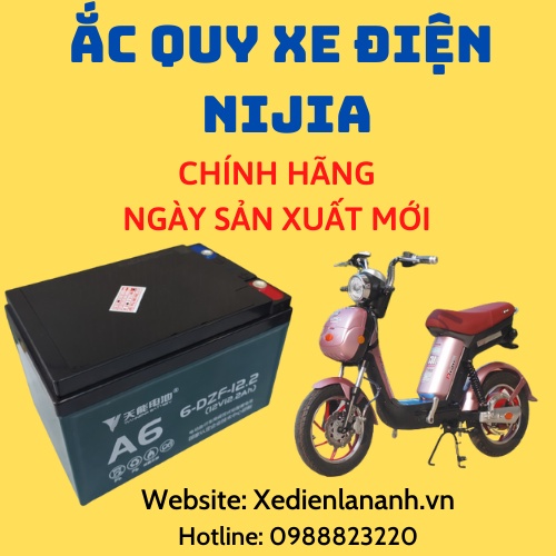 ẮC QUY XE ĐẠP ĐIỆN NIJIA CHÍNH HÃNG 12V-12AH TIANNENG 6-DZF-12.2
