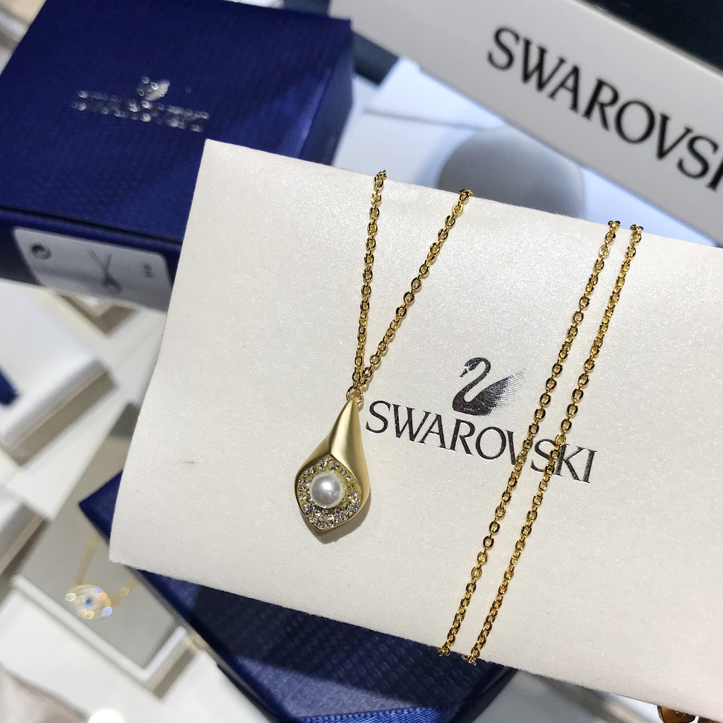 [Sản phẩm mới] Vòng cổ giọt nước vàng mới Swarovski Dây chuyền xương đòn bằng vàng kim cương MODEST 5432371