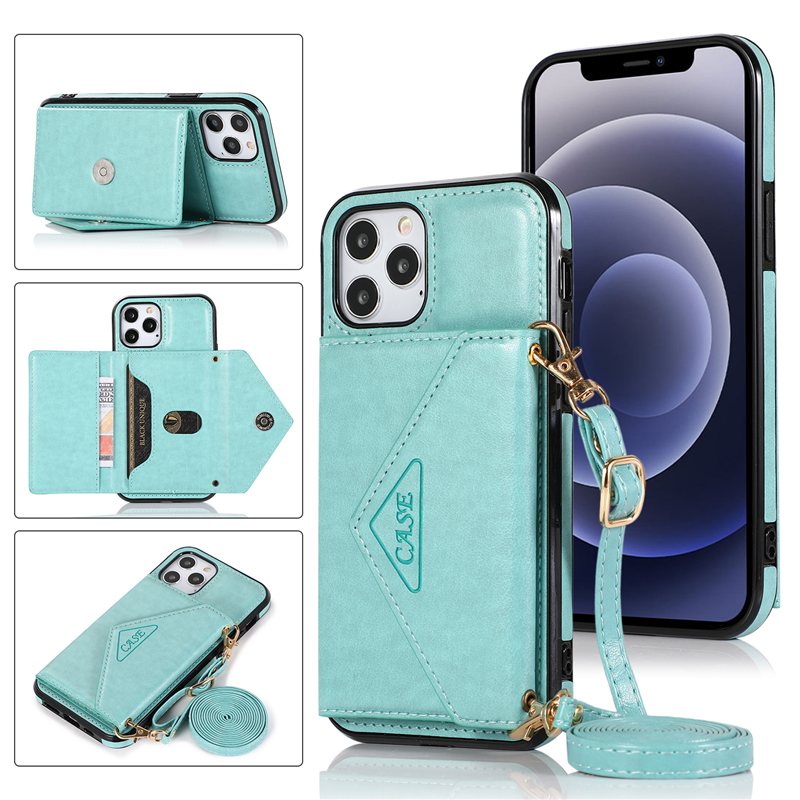 Ốp điện thoại da nắp gập nam châm có ngăn để thẻ thích hợp cho Iphone 12 Mini 11 Pro Xs Max Xr 8 7