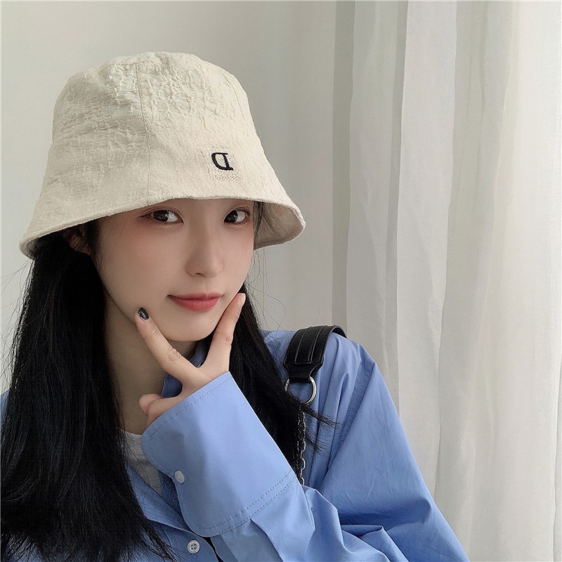 Nón Xô Bucket Vành nhỏ Màu trơn Chống nắng In chữ Ulzzang Hàn Quốc Thời trang Mũ Nón Tai bèo Mùa Hè