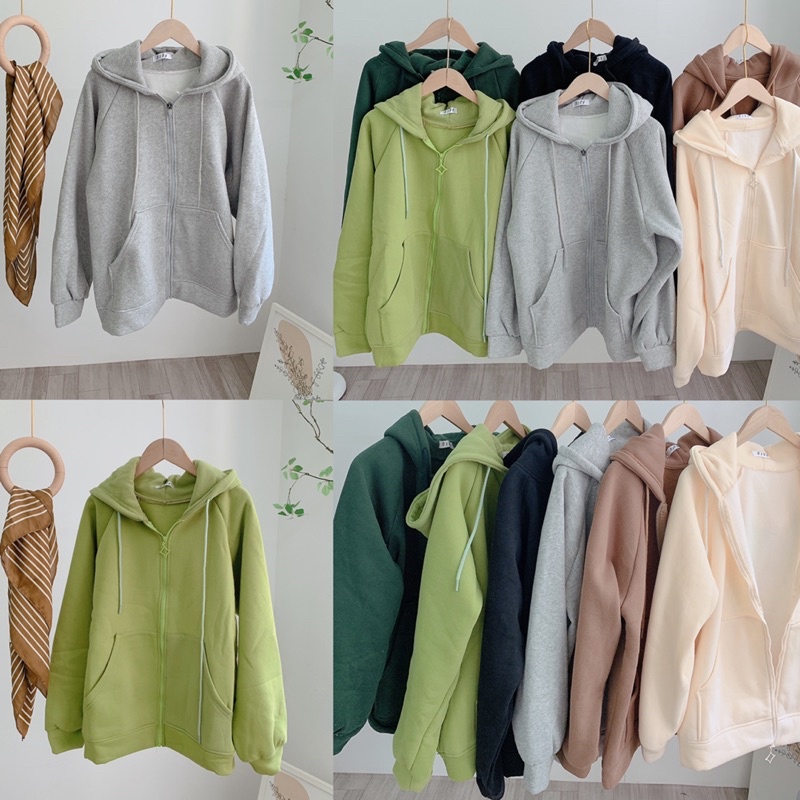 [Ảnh thật/Video]Áo khoác nỉ gân tâm dáng croptop loại 1 thiết kế hai lớp dày dặn Áo hoodie mũ to hàng Quảng châu