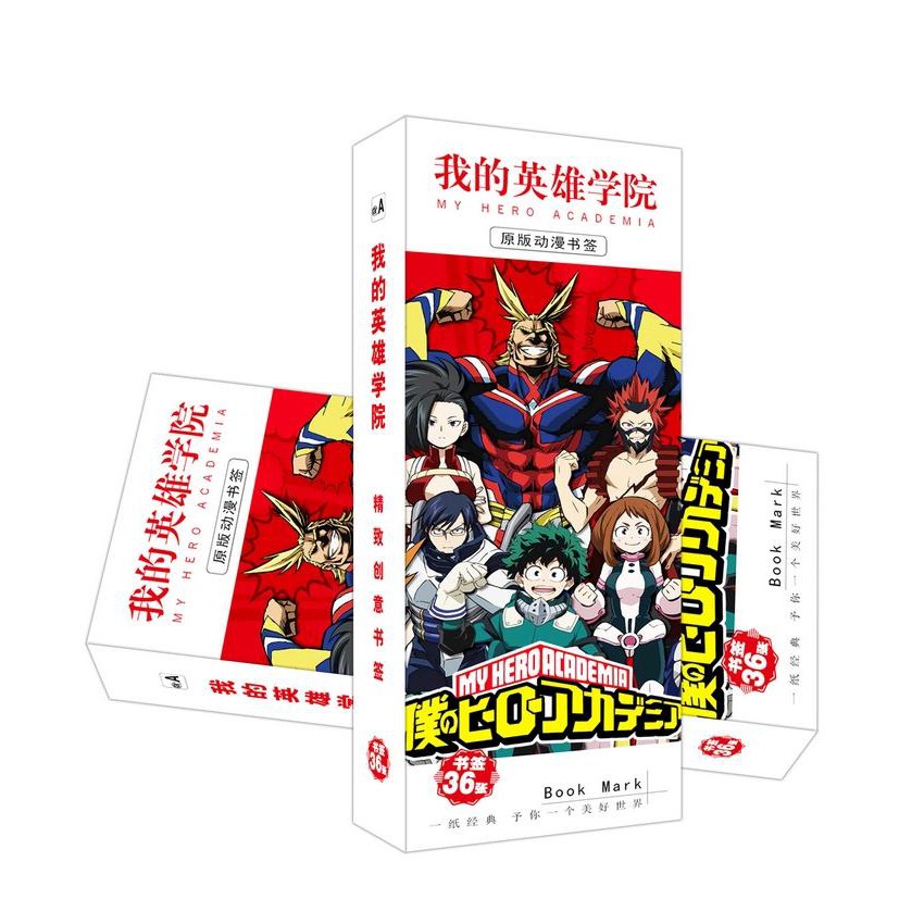 (new) Hộp ảnh Bookmark Boku no Hero Academia Học viện anh hùng kẹp sách tiện lợi 36 tấm anime chibi