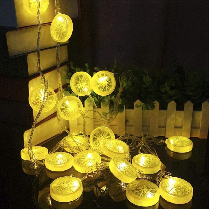 Dây đèn led 10 bóng thiết kế hình lát chanh trang trai nội thất tăng không khí sang trọng