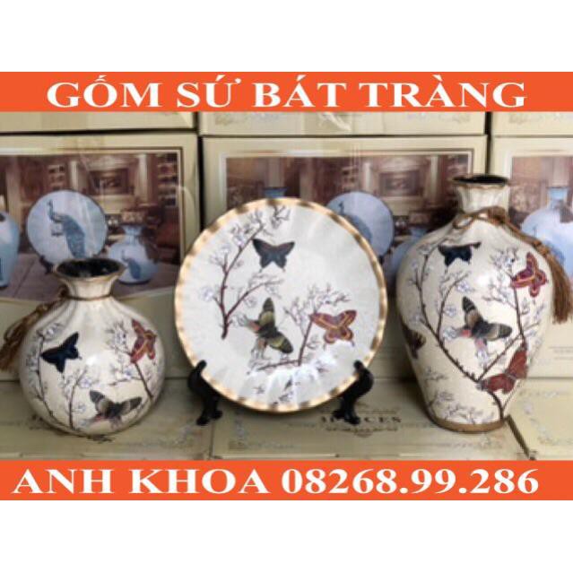 Bộ bình trang trí được thiết kế theo phong cách Châu Âu ( ib chọn mẫu) - Gốm sứ Bát Tràng Anh Khoa