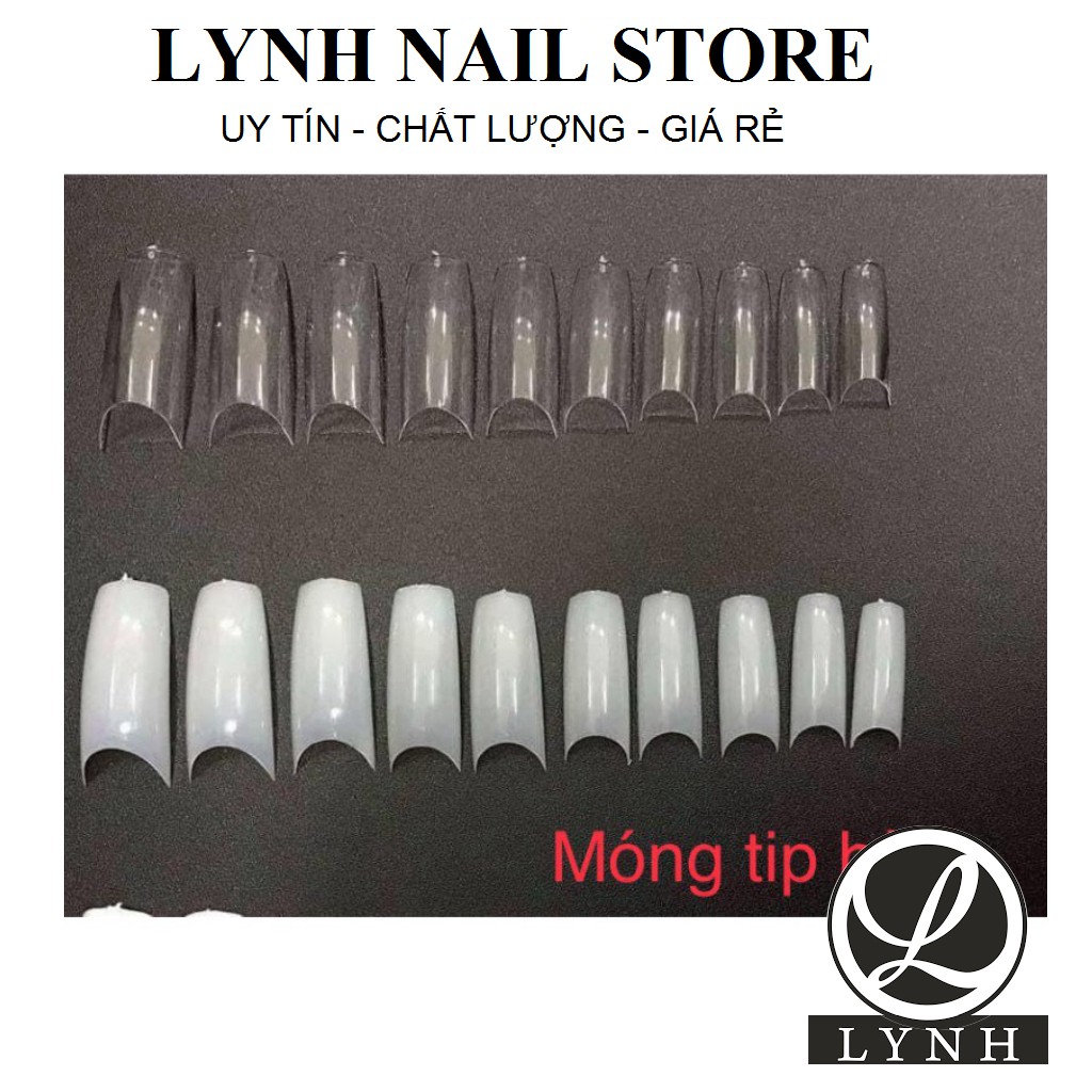 Móng Tip Hàn, móng nối đắp gel, đắp bột đủ số từ 0-9 (túi 500 móng)