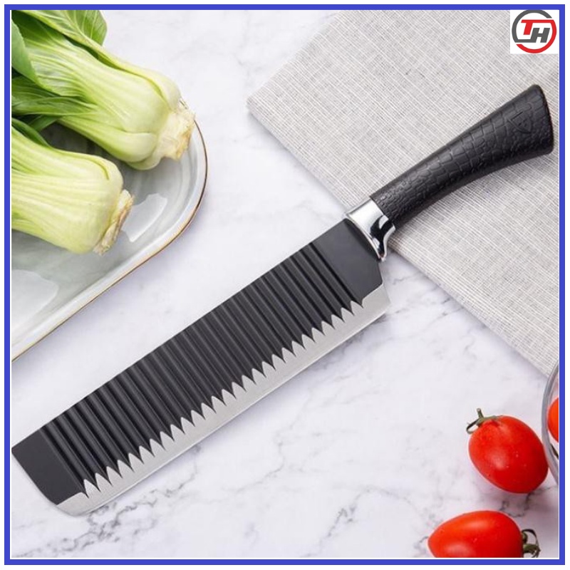 Dao thái Nhật Bản lượn sóng chống dính thái thịt, cắt rau củ siêu sắc, không gỉ.
