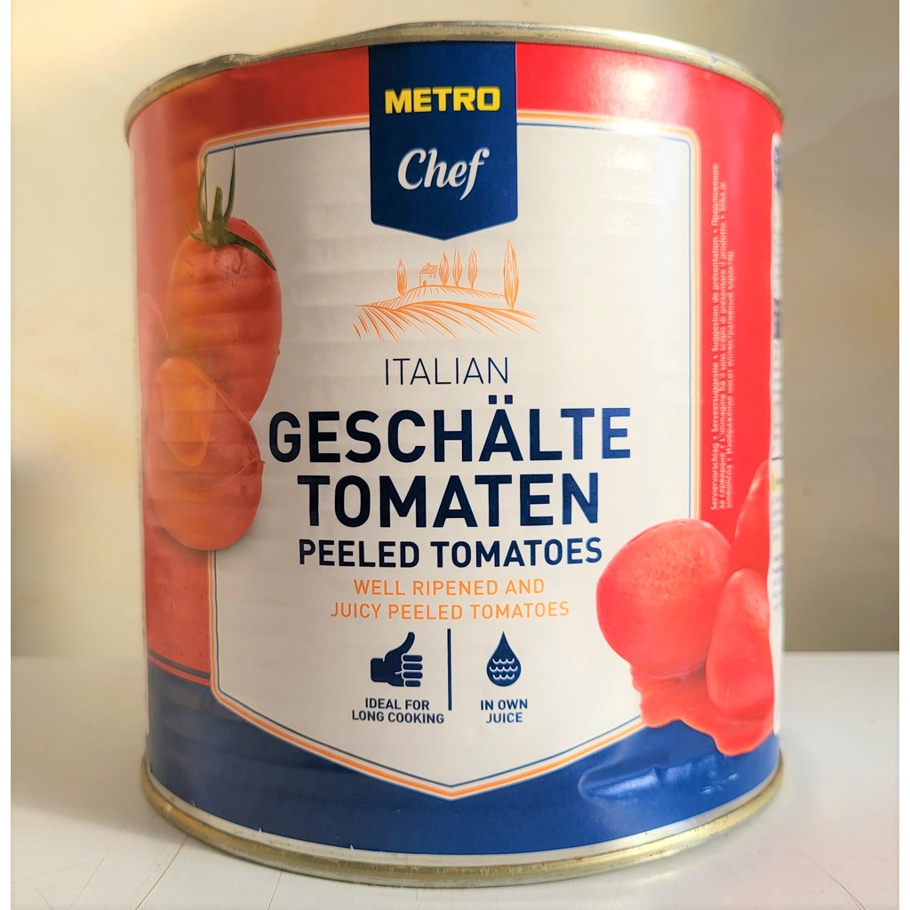 [HỘP LỚN 2.5Kg - PEELED] CÀ NGUYÊN TRÁI LỘT VỎ [Italia] METRO CHEF (Peeled Tomatoes) Pomodori Pelati