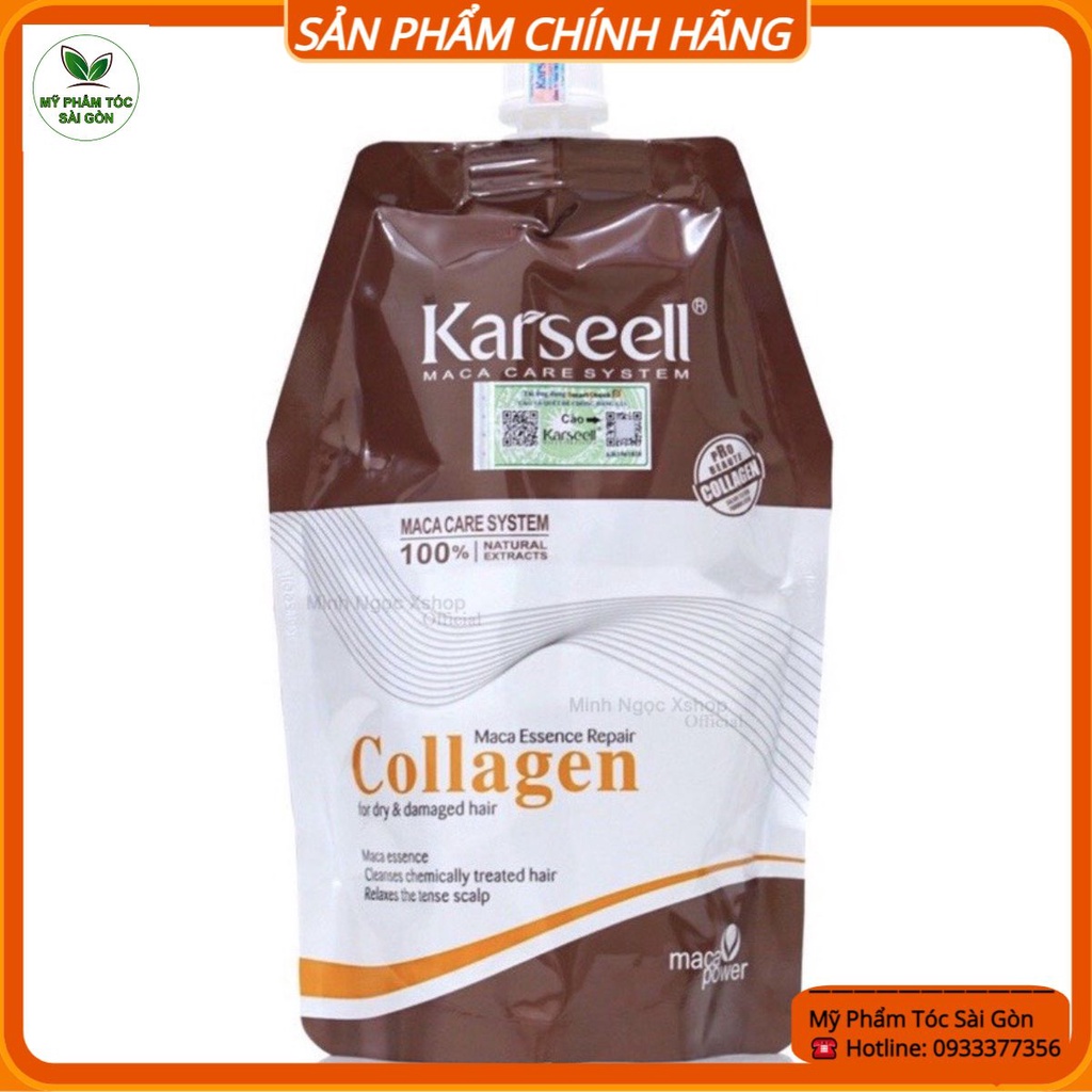 (CHÍNH HÃNG_GIÁ SỈ)  Hấp dầu Collagen phục hồi tóc hư tổn Karseell 500ml ( TEM MỚI 2022 )