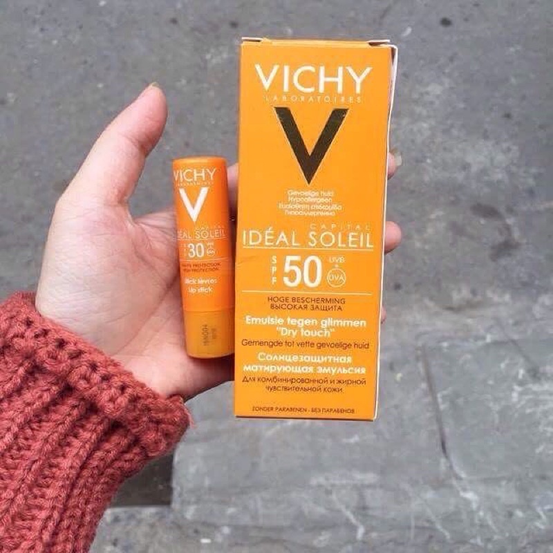 Kem Chống Nắng Cho Da Mụn Kiềm Dầu VICHY Chống Lão Hóa Da Ideal Soleil Dry Touch SPF 50 50ml