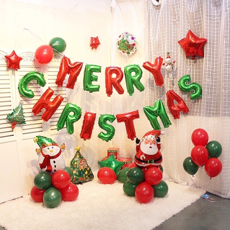 Set Bóng Chữ HAPPY NEW YEAR và MERRY CHRISTMAS Mừng Năm Mới Và Giáng Sinh - Kemshop K59