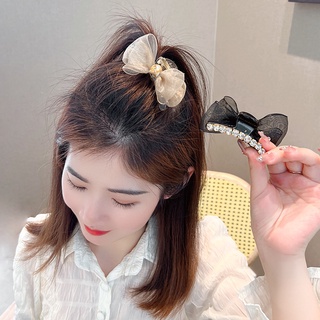 Kẹp Tóc Lưới Hình Nơ Đính Đá