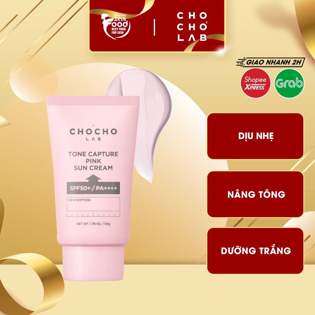 Kem Chống Nắng Nâng Tông, Bảo Vệ Da Chocho's Lab Tone Capture Pink Sun Cream SPF50+/PA++++ 50g