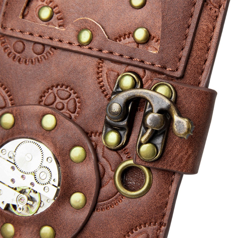 Ví Da PU Dáng Dài Phong Cách Steampunk Cổ Điển Thời Trang Cho Nữ